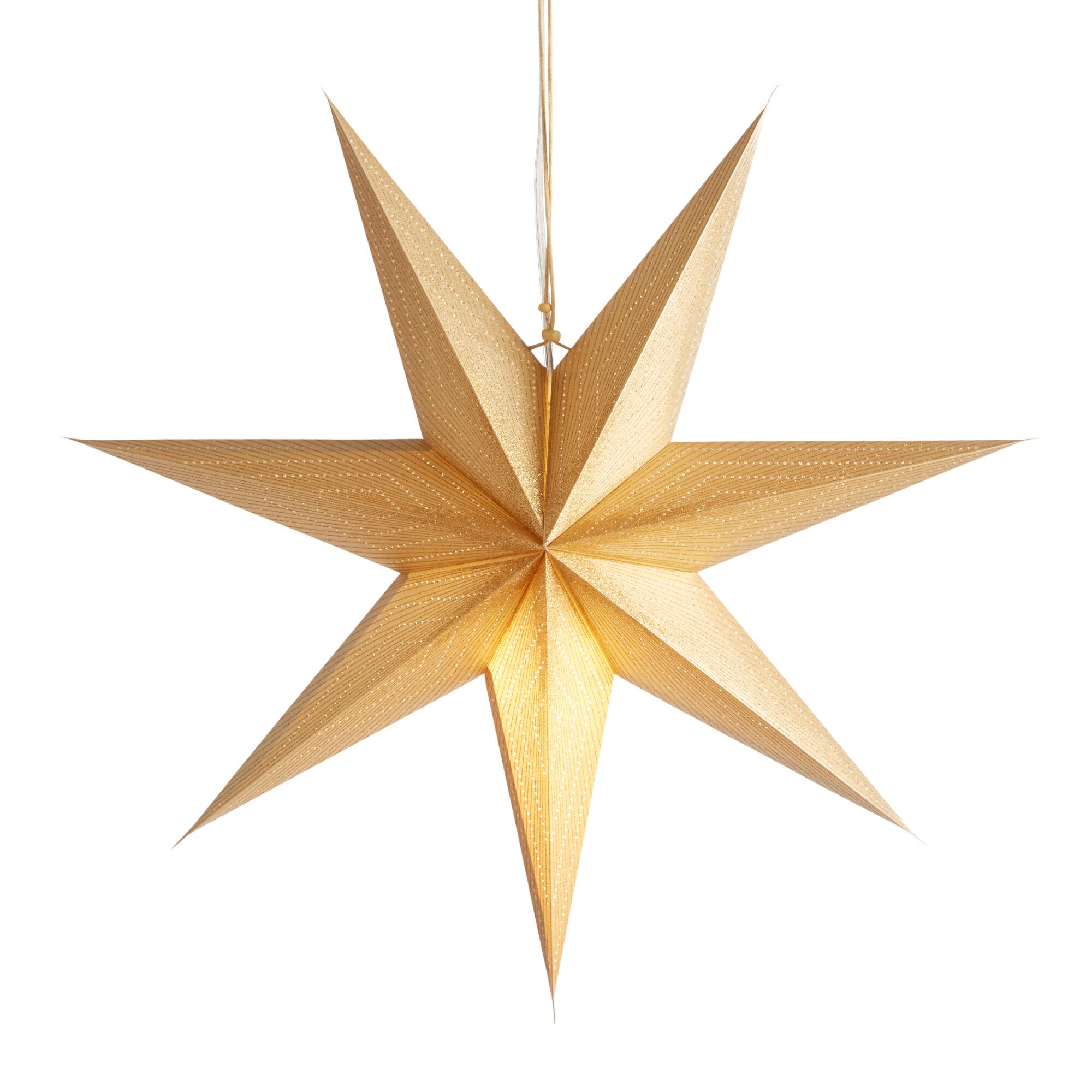 Gold Glitter Paper Star Pendant Shade by World Market