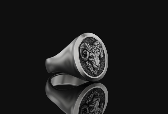 925 Silver Adjustable Ram Signet Ring Aries Jewelry Astrology Gifts, April Gift For Him, Her New Year Gift, Accessory