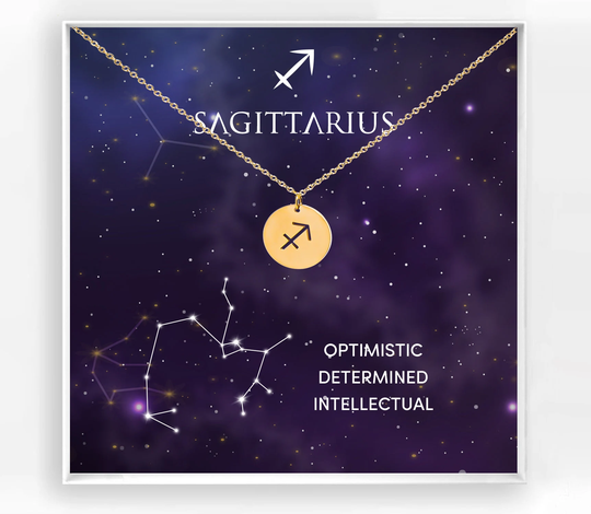 Sagittarius Necklace - Sagittarius Astrology Necklace, Horoscope Gift For Her, Ideas