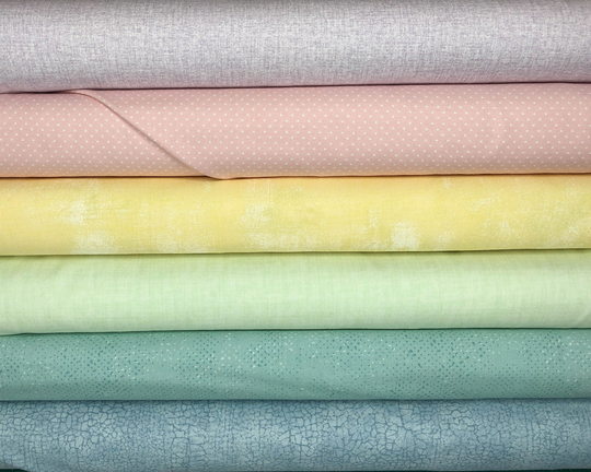 Pastel Blender Textures Fabric Bundle - 100% Cotton Quilt Shop Quality Six Fabrics Total