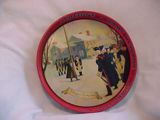 C1940-50S Scheidt's Rams Head Ale Valley Forge Beer Norristown, Pa., Picture Beer Tray, Back Bar Decor, Brewery Sign
