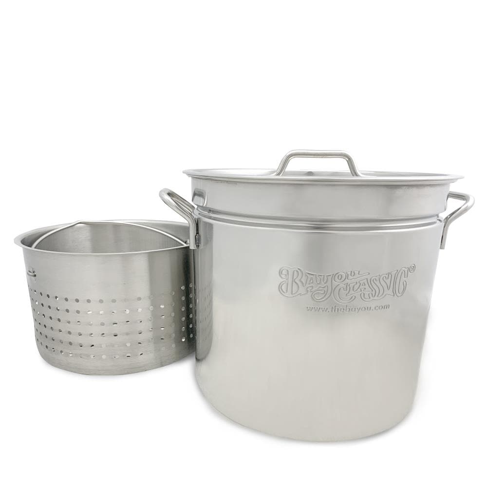 Bayou Classic 36-Quart Stainless Steel Stock Pot Basket(s) Included | 1136