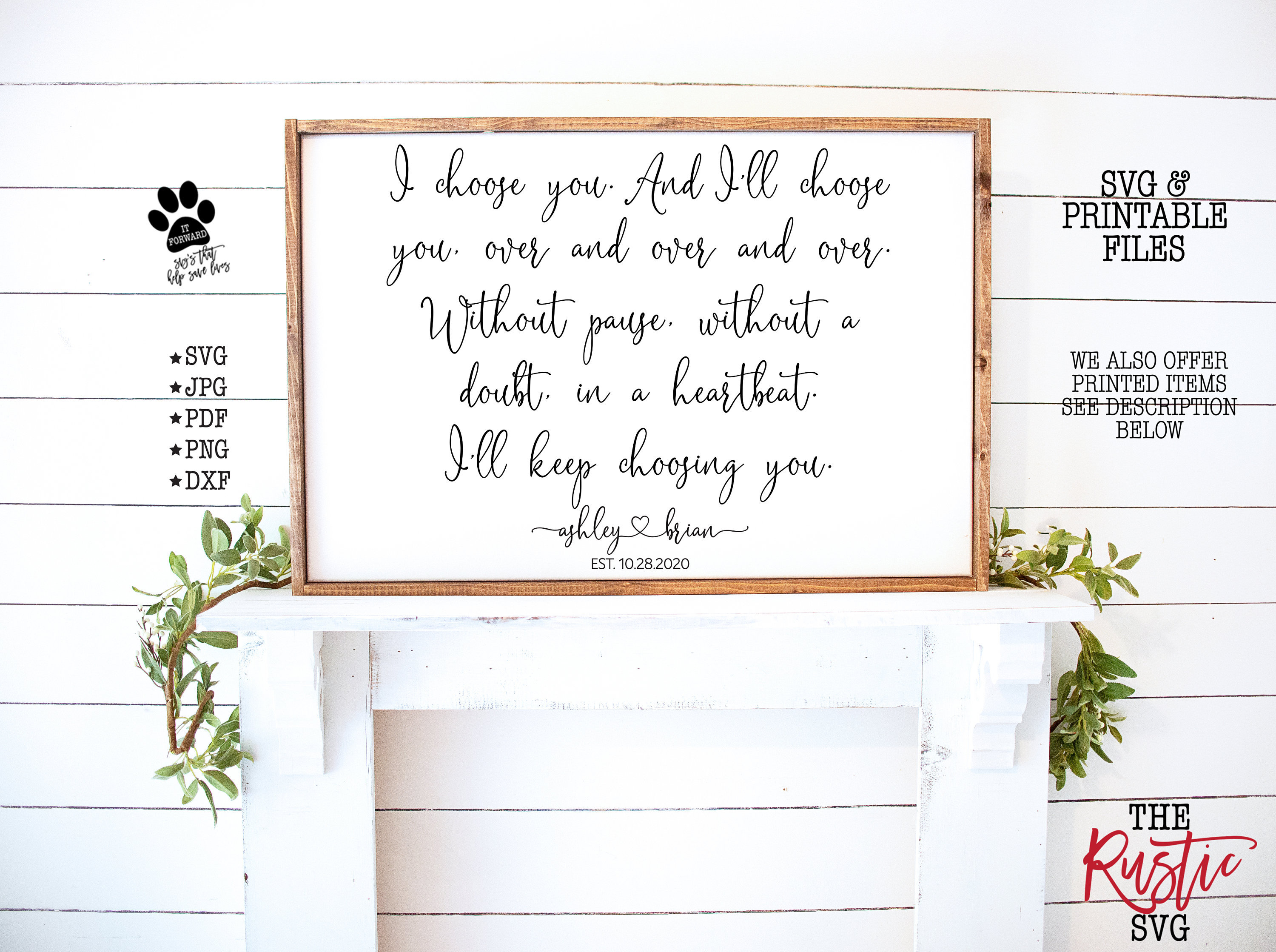 I Choose You, I'll Keep Choosing Custom Wedding Svg, Personalized Wedding, Ceremony Sign Cricut, Silhouette, 027