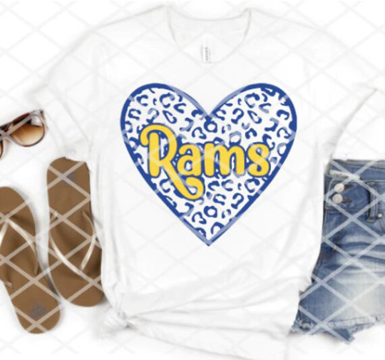 Love Rams, Football Or School Spirit, Ready To Press, Sublimation Transfer