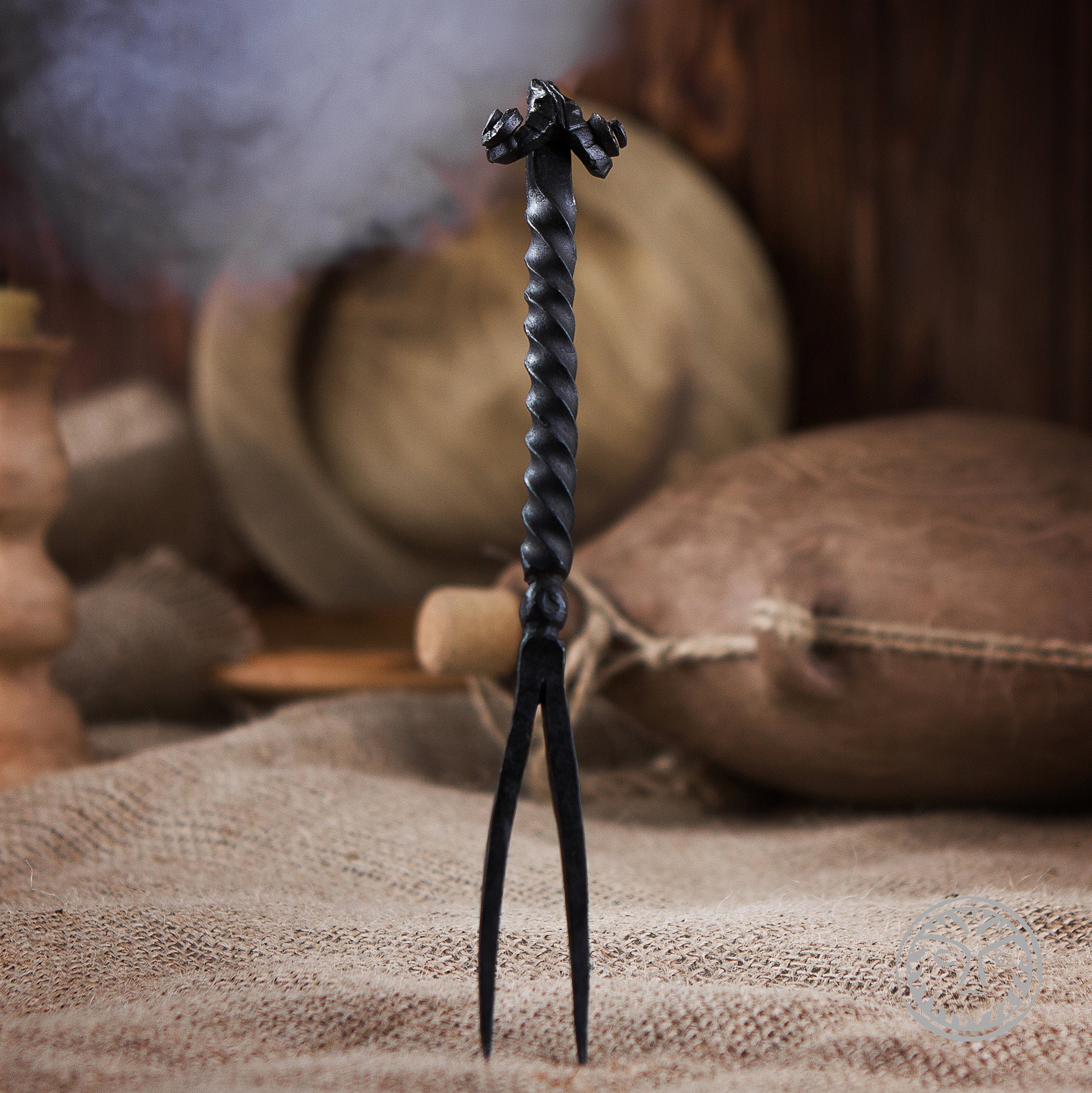 Barbeque Gifts, Bbq Gift, Fork, Ram Head, Rustic Kitchen, Medieval Cutlery, Viking, Reenactment, Sca, Larp, Forged Bbq Tools