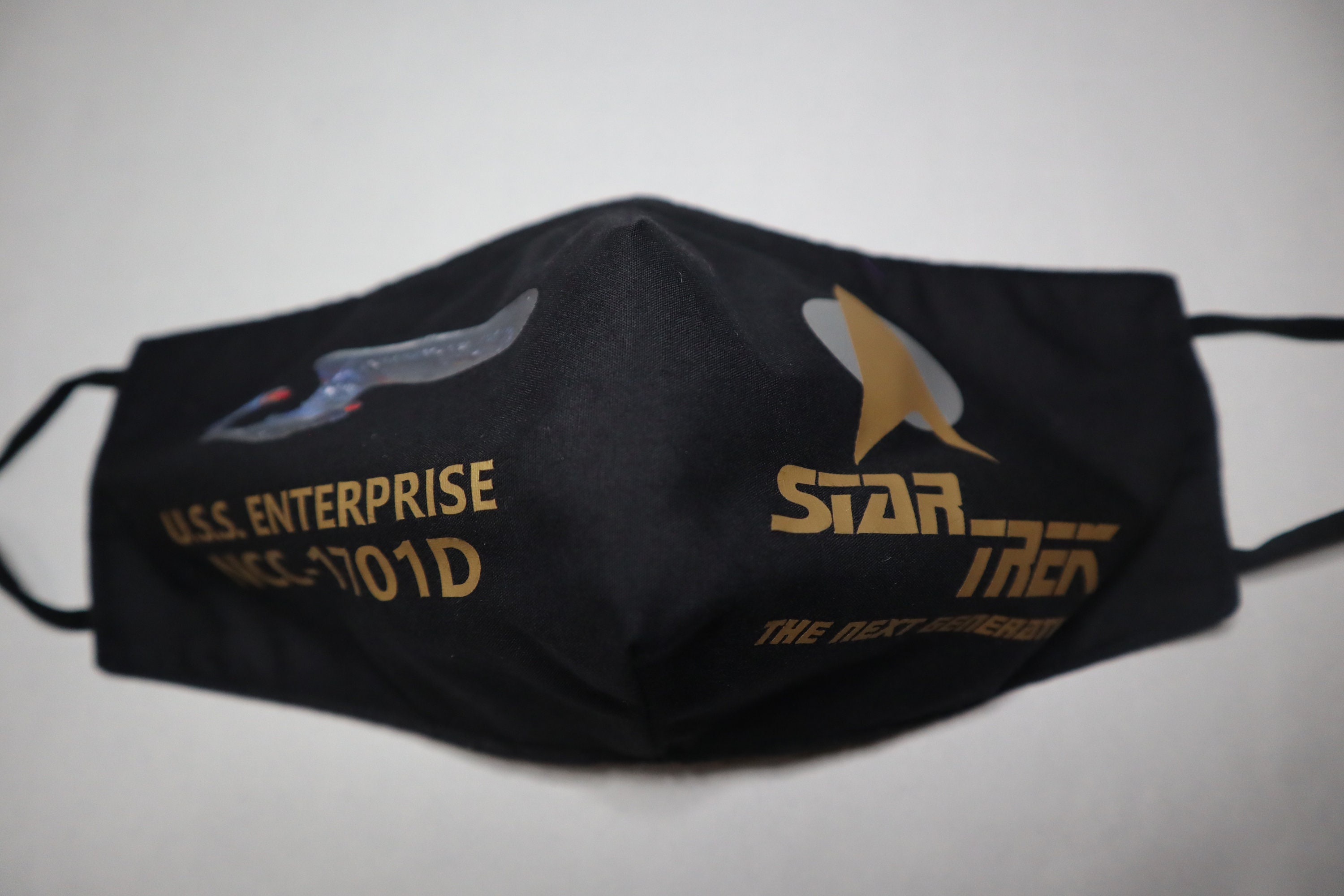 Handmade Cotton Blend Customizable Face Masks With Adjustable Ear-Loops - Star Trek Enterprise Ncc 1701D