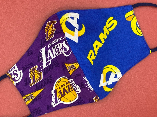 La Rams & Lakers Mask, Los Angeles Face Two in One, Nfl Baseball Lakers, Nba Mask, Nfl Mask