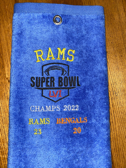 Super Bowl Lvi Golf Towel Large 16"x26" | Rams Vs Bengals Father's Day Gift Nfl Football Sports