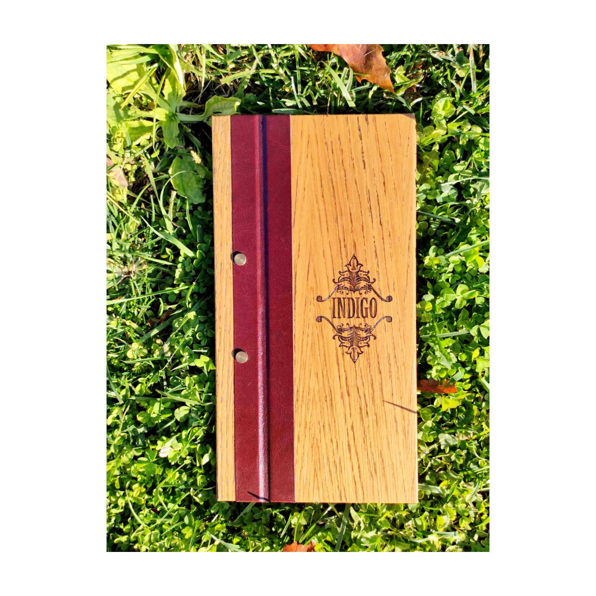 Handmade Wooden Menu Cover/Free Engraving Menu Holder For Restaurants, Wine Bars, Hotels Brass Screws, Waterproofed & Color Protected