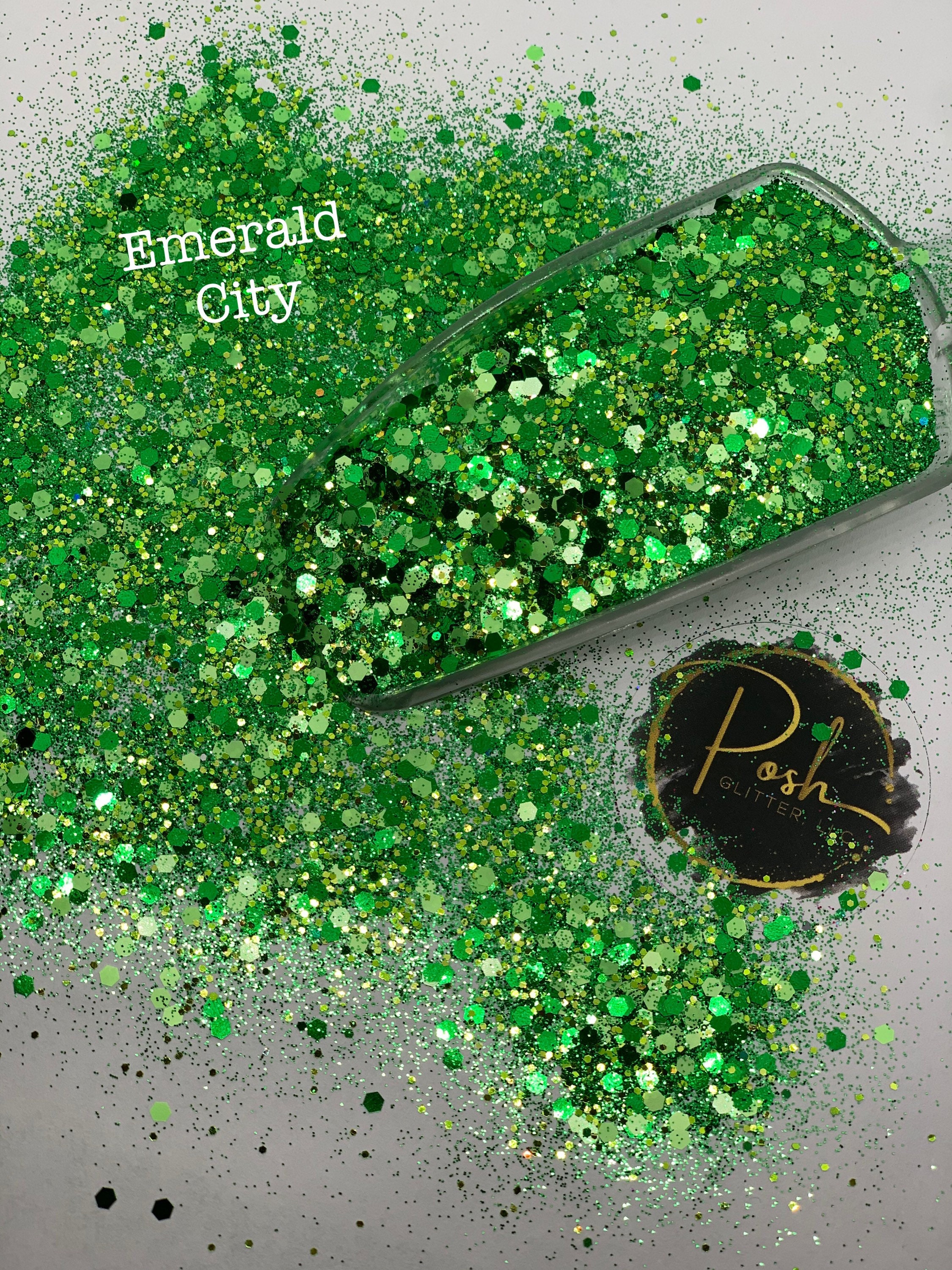 Emerald City - Green Chunky Glitter Blend Polyester Solvent Resistant