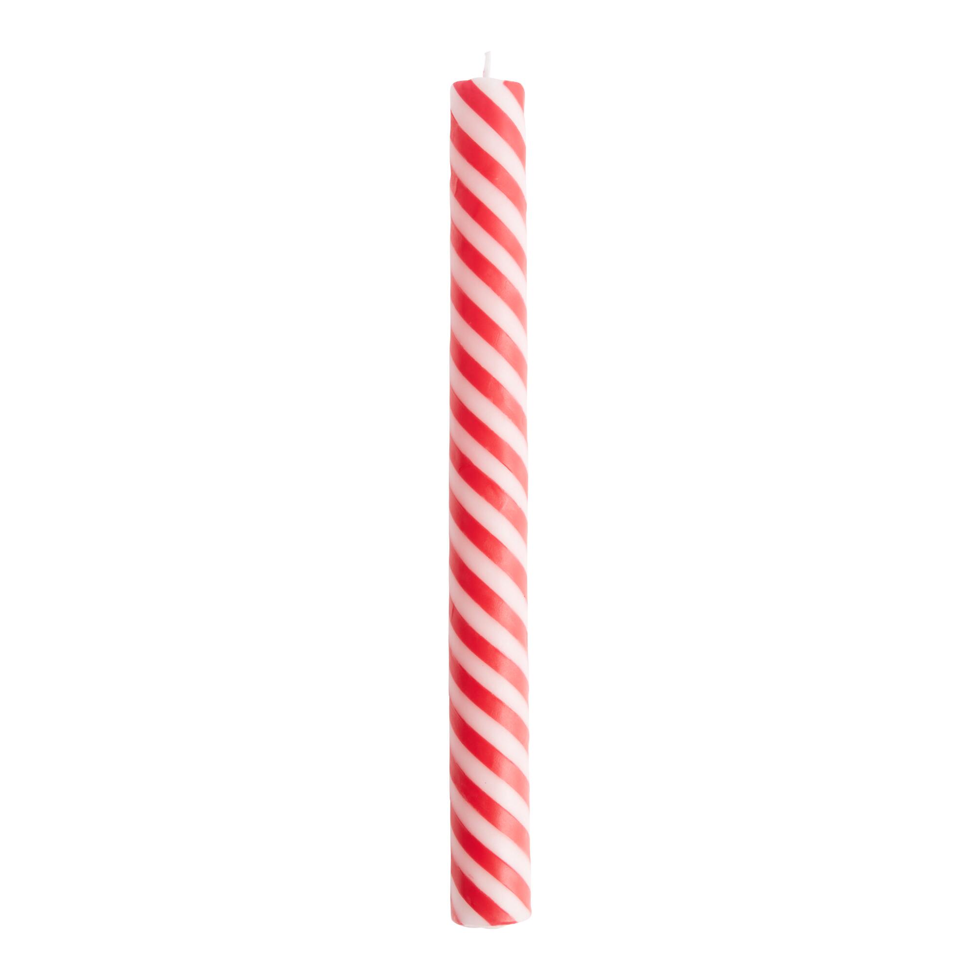 Red And White Candy Cane Taper Candles 3 Pack by World Market
