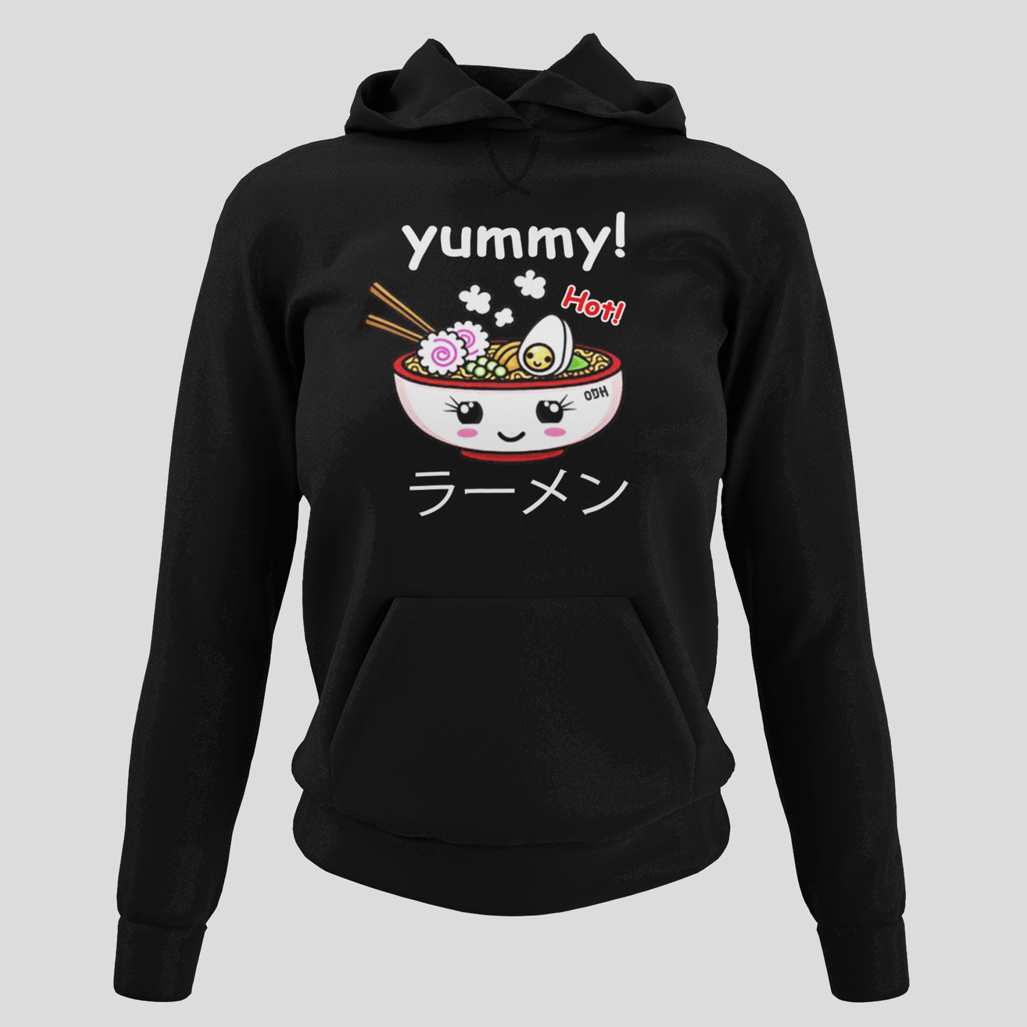 Ramen Hoodie | Food Lover Unisex Foodie Sweatshirt Noodle Soup Sweater Pullover Black Shirt