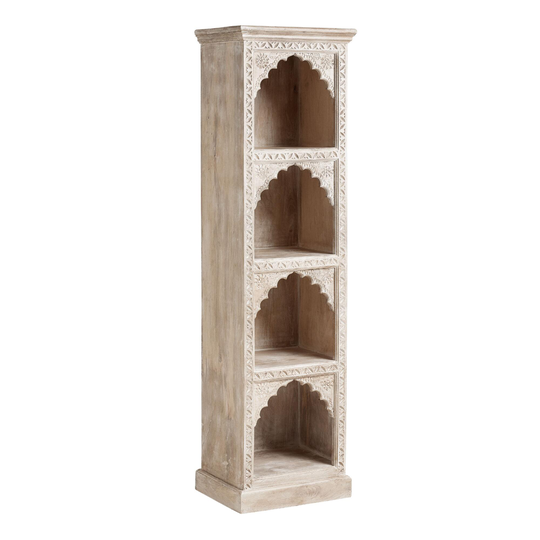 CRAFT Ivory Hand Carved Wood Bookshelf: Natural by World Market