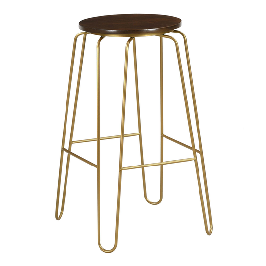 Gold Hairpin and Elm Backless Ryker Barstools Set of 2 by World Market