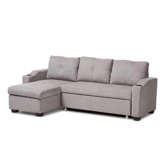 Baxton Studio Lianna Modern Grey Polyester/Blend Sectional in Gray | 143-8759-LW