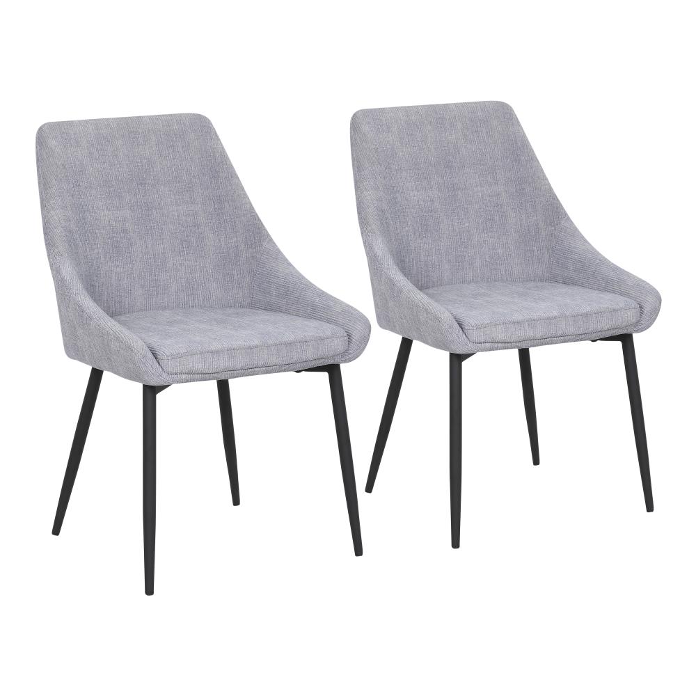 LumiSource Set of 2 Diana Contemporary/Modern Polyester Blend Upholstered Dining Side Chair (Metal Frame) in Gray | CH-DIANA COR BKGY2