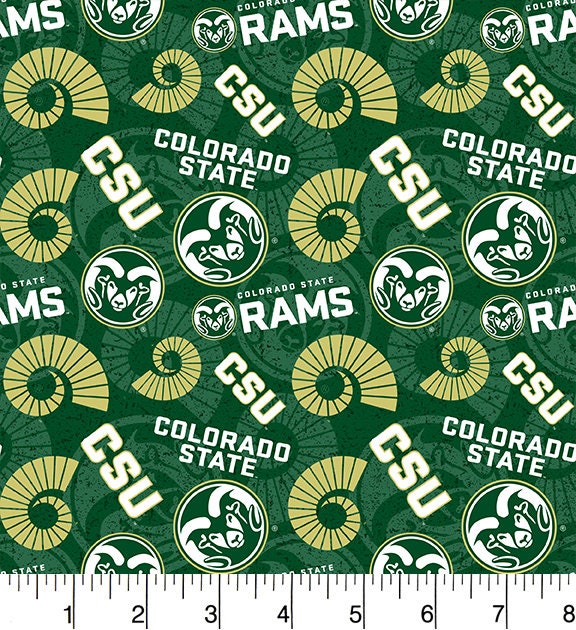 Sold By The Yard Colorado State University Cotton Fabric-Colorado Rams Tone On 100% Quilting Fabric-Sykel Csu1178