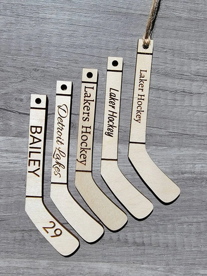 Custom Hockey Stick Ornament, Personalized Ornament