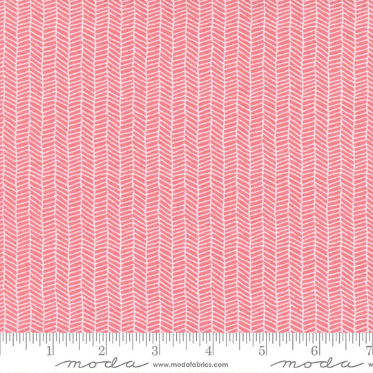 Love Note Tea Rose Herringbone // Quilting Cotton 100% Cotton Moda Fabrics Blender Fabric