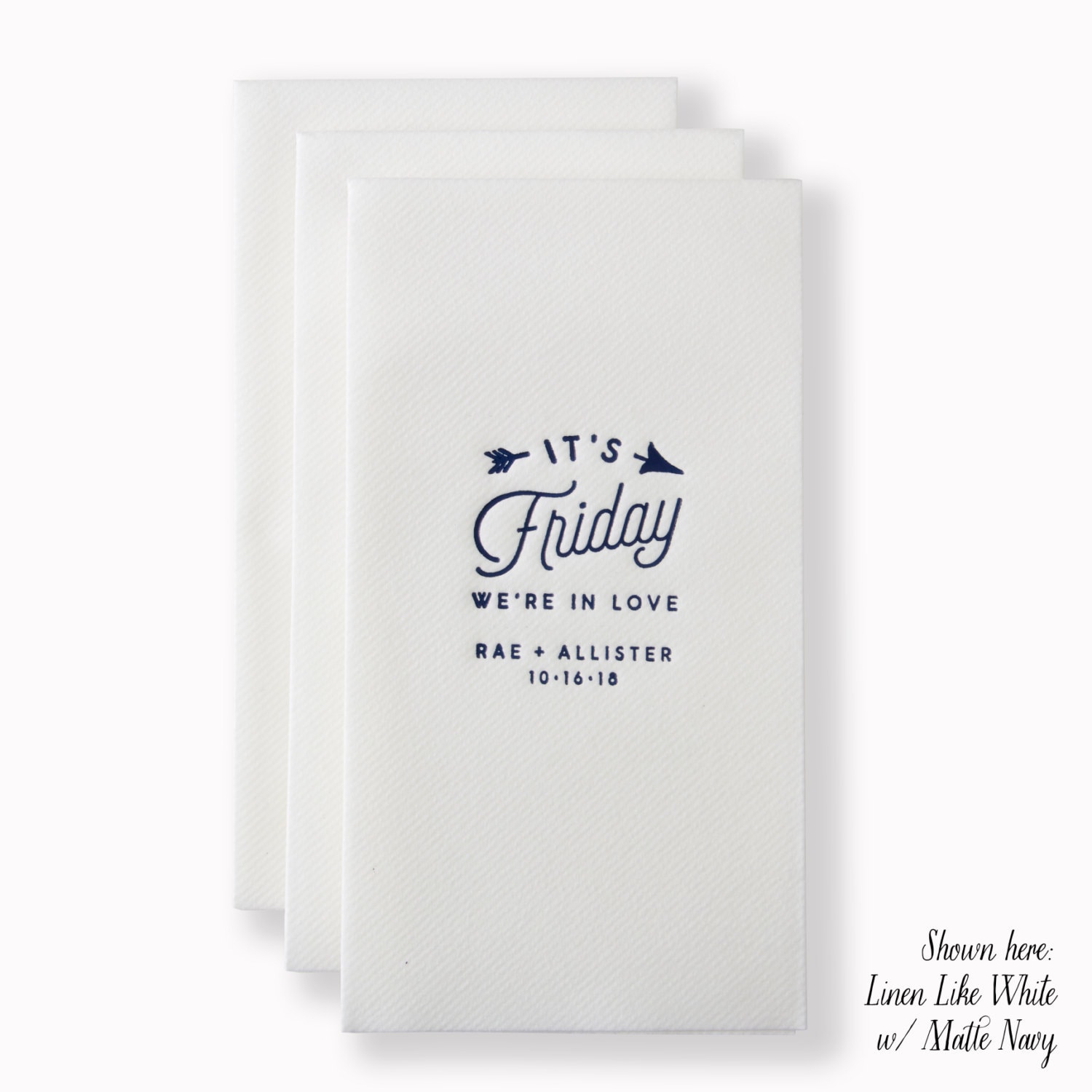 Friday in Love Linen Like Guest Towels - Hand Towel, Bath Personalized Wedding Decor, Custom Gift, Bridal Shower Decor