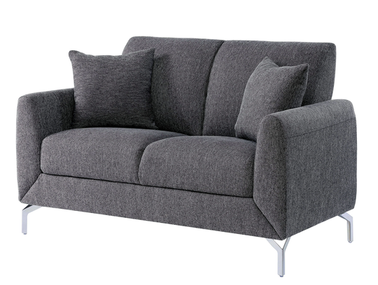 Furniture of America Hillcrest Modern Gray Polyester/Blend Loveseat | IDF-6088GY-LV