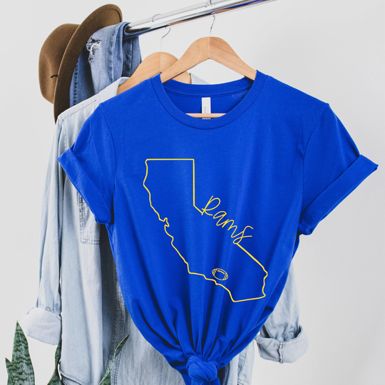 Football State Outline// Rams Shirt// Outline Shirt