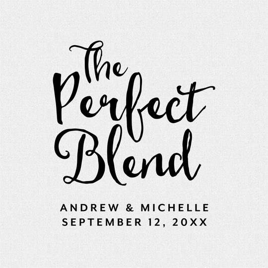 The Perfect Blend Stamp, Wedding Favors Thank You Self Inking Rubber Circle Coffee Beans Stamp | T231