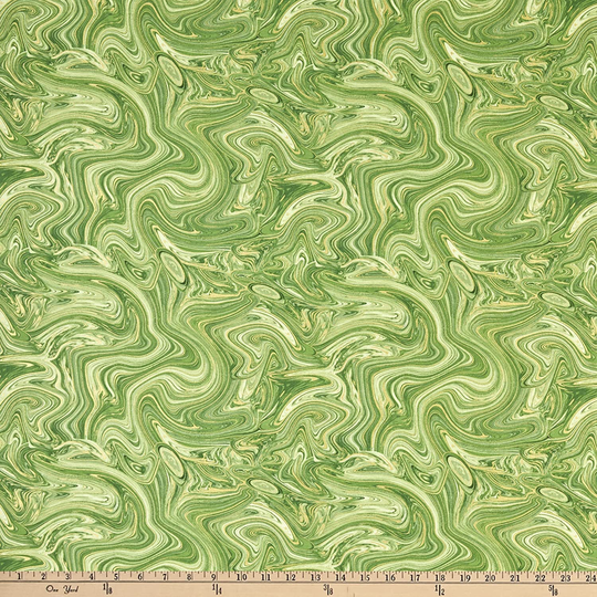 Green Swirls Metallic Blender Gilded Rose By Timeless Treasures 44 Inches Wide 100% Cotton Quilting Fabric Tt-cm1257