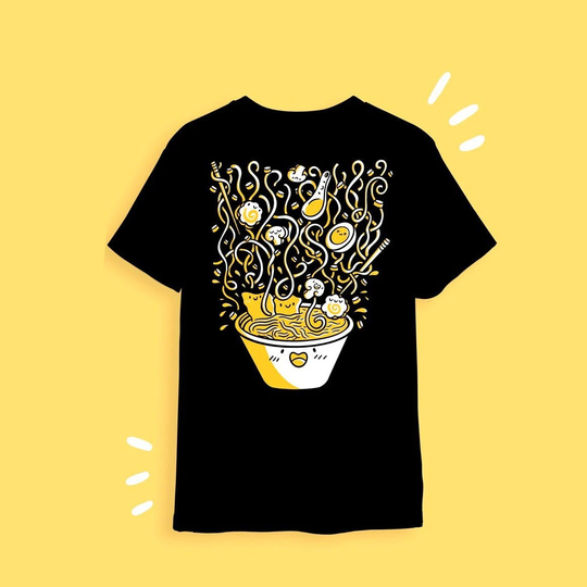 Ramen Shirt | Kawaii Clothing Cute Black T-Shirt Japanese Food Naruto Bowl Of Noodles Anime Cartoon