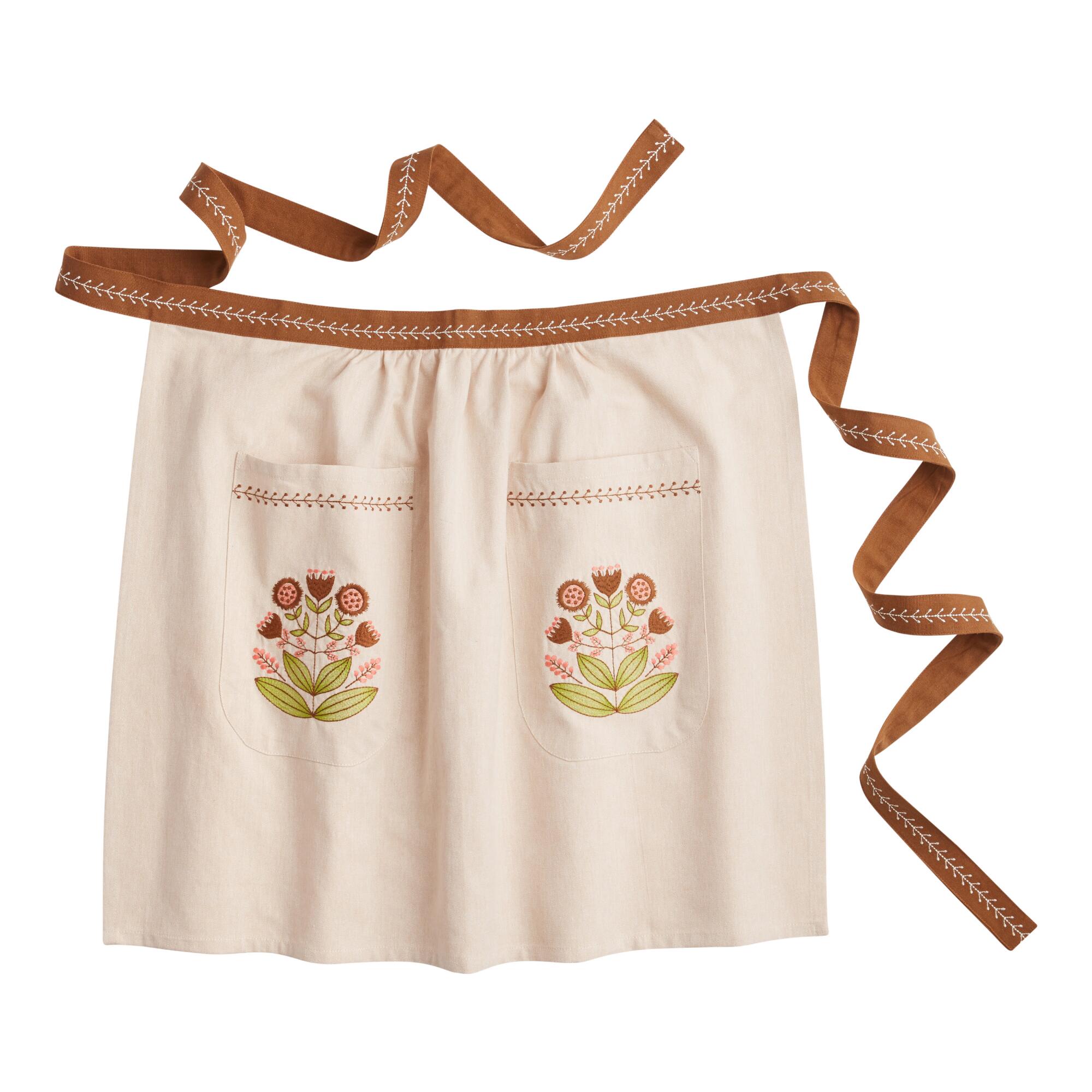 Jen Hewett Embroidered Florence Half Apron - Cotton by World Market
