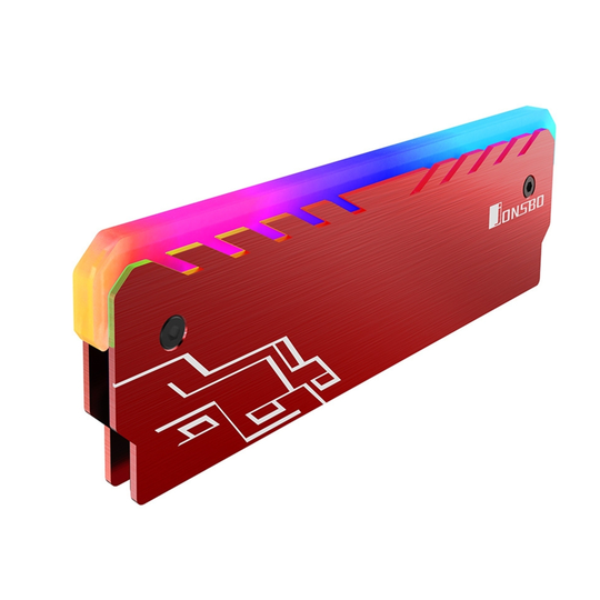 JONSBO Universal RGB 256 Color Light LED Memory RAM Radiator Cooling Vest Heat Sink for Desktop - red