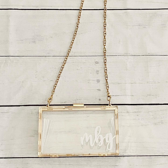Monogram Clear College Gameday Stadium Purse Bag - Game Day Bag, Concert Crossbody