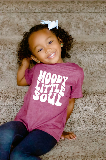 Olive Loves Apple Moody Little Soul Silly Toddler & Youth Girls Everyday Retro Shirts For Fun Cute Adorable Trendy Baby Outfit