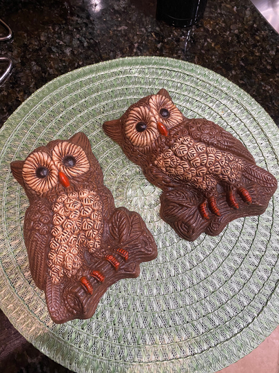 Vintage Owl Wall Plaque. Mid Century Owls Hangings