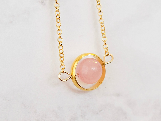 Rose Quartz Handmade Spinner Necklace