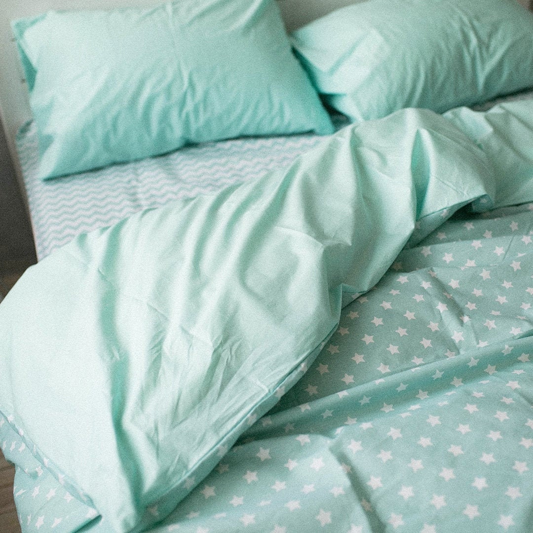 100% Cotton Pillowcase in Mint. Handmade Pillow Case Organic Slip Cover Natural Custom Sham European Us Sizes