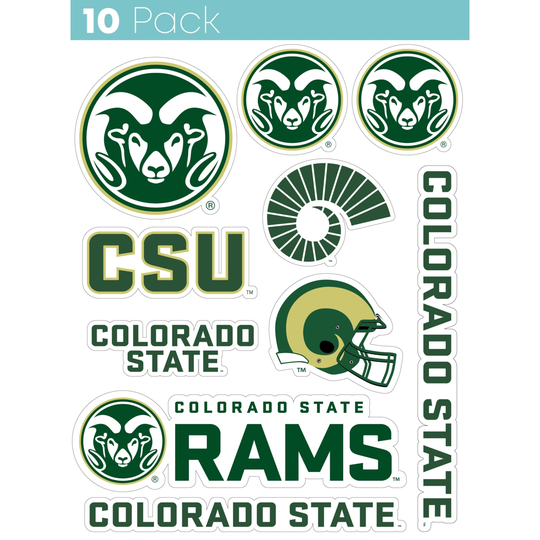 Colorado State Rams 10 Pack Collegiate Vinyl Decal Sticker