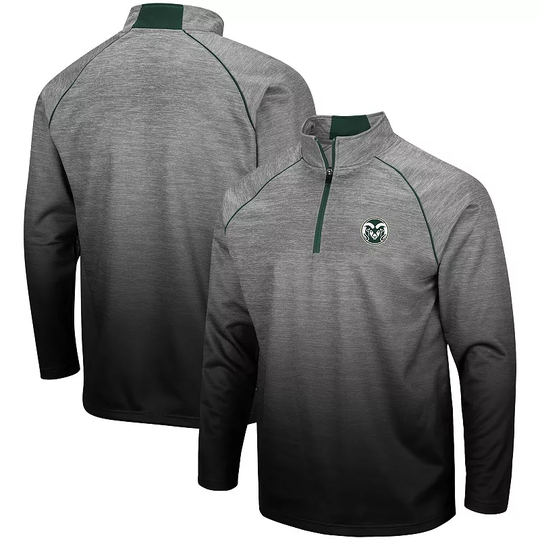 Men's Colosseum Heathered Gray Colorado State Rams Sitwell Raglan Quarter-Zip Jacket, Size: 3XL, CST Grey