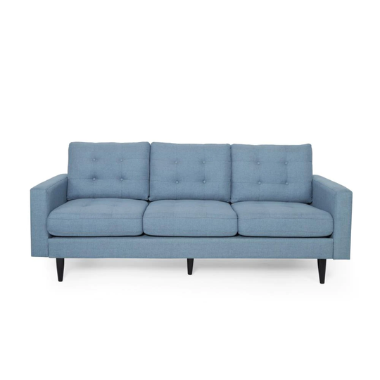 Best Selling Home Decor Adderbury Modern Blue and Dark Brown Polyester/Blend Sofa | 310384