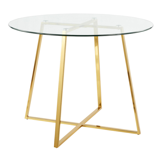 Round Glass Top Therese Dining Table: Black - Small by World Market