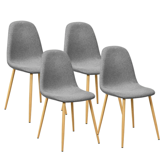 WELLFOR Set of 4 RT Chairs Contemporary/Modern Polyester/Polyester Blend Upholstered Dining Side Chair (Composite Frame) in Gray | HW-HWY1-60904-4