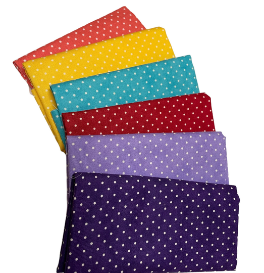 Essential Dots Moda Blender Polka Dot Fat Quarter Bundle Or 1/2 Yard Of 6