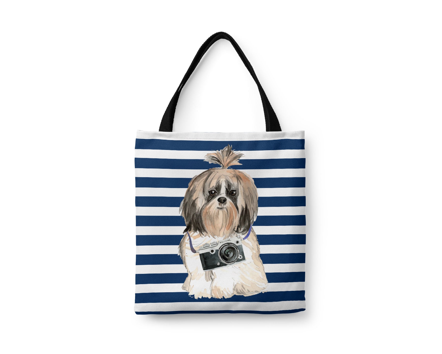 Shih Tzu | Long & Short Hair Dog Tote Bag - Illustrated Dogs & 6 Travel Inspired Styles. All Purpose For Work, Shopping, Life Shoulder Bag
