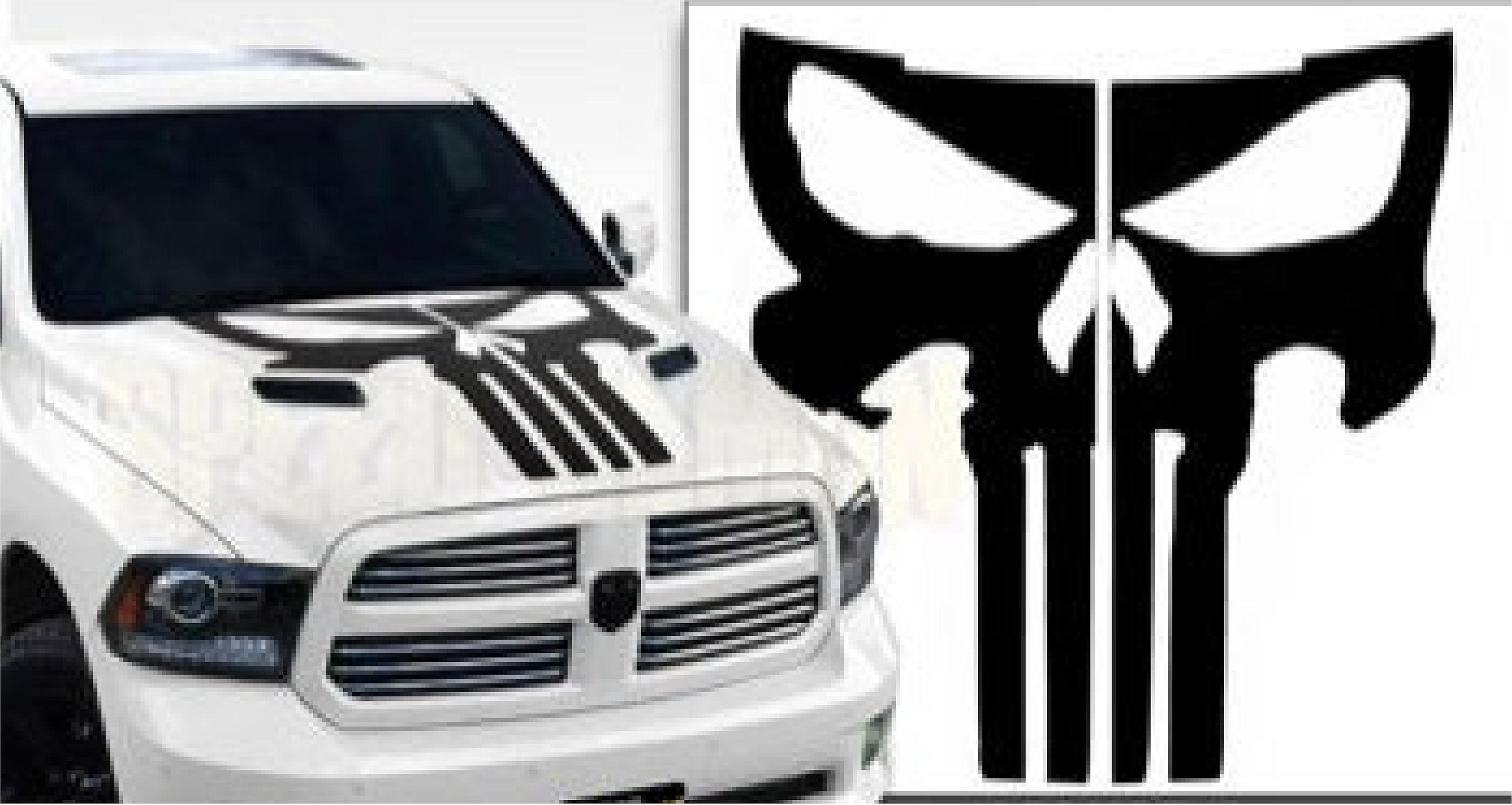 Matte Black - Punisher 2009-2019 Dodge Ram Srt 1500 Performance Full Sport Hood Decal
