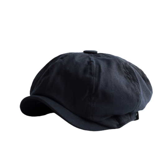 Octagonal Men Beret Breathable Blend Fabric Classic Style Vintage Beret for Outdoor - black, l