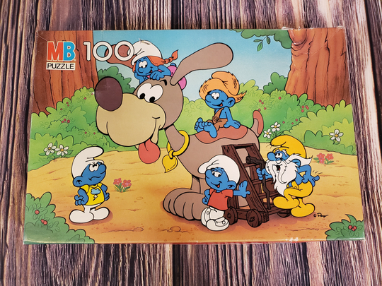 Vintage Smurf Jigsaw Puzzle 1987 Milton Bradley 4190-6
