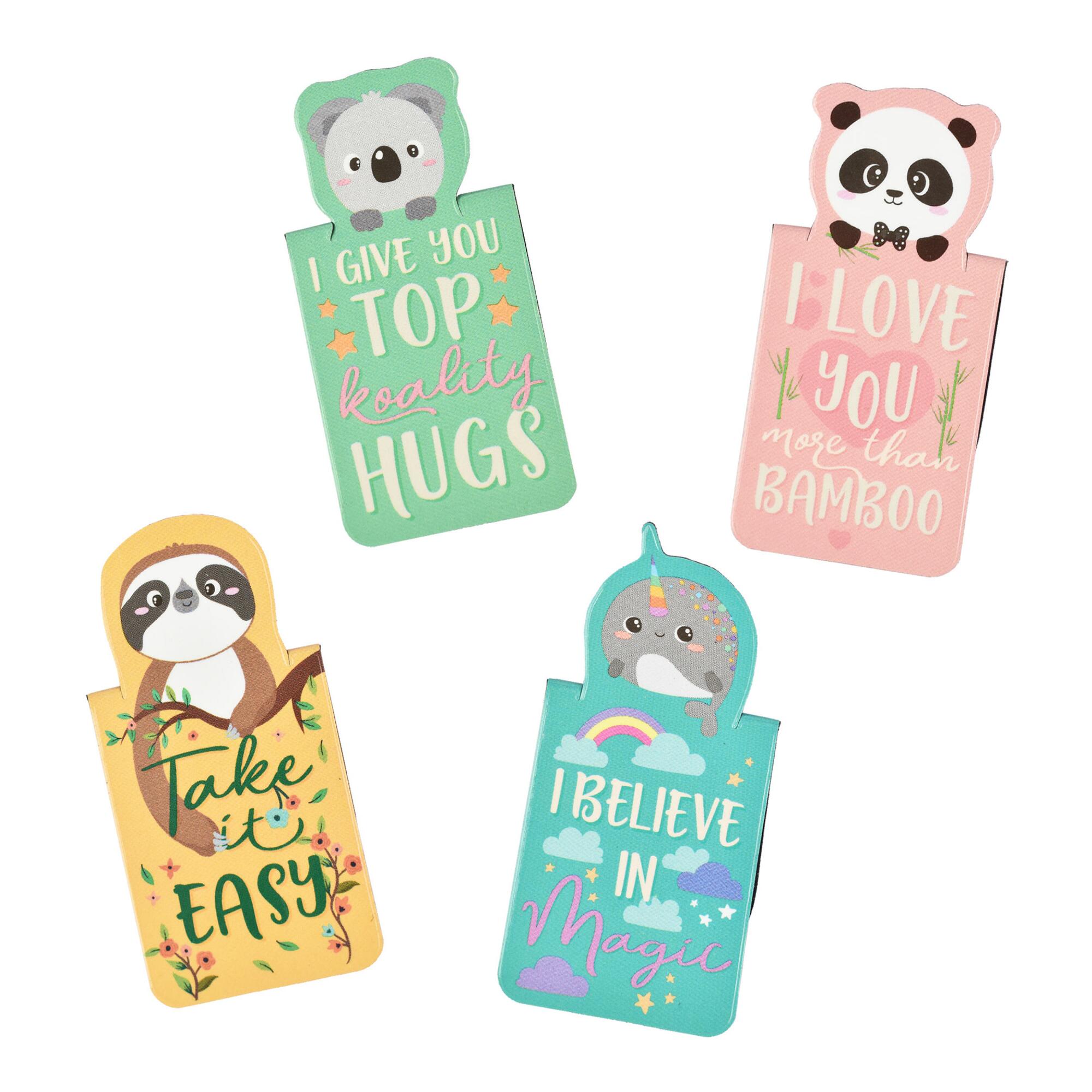 4 Pack Legami Animal Magnetic Bookmarks Set of 2: Multi - Plastic by World Market