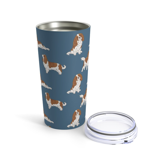 Cavalier King Charles Spaniel Travel Mug, Dog Stainless Steel Tumbler, Insulated Personalized Custom Cavie Mom Gift