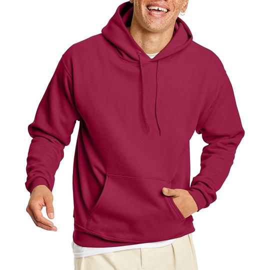 Hanes Men's Sweatshirt, EcoSmart Fleece Hoodie, Cotton-Blend Fleece Hooded Sweatshirt, Plush Fleece Pullover Hoodie - cardinal, 3x-large - 3xl red