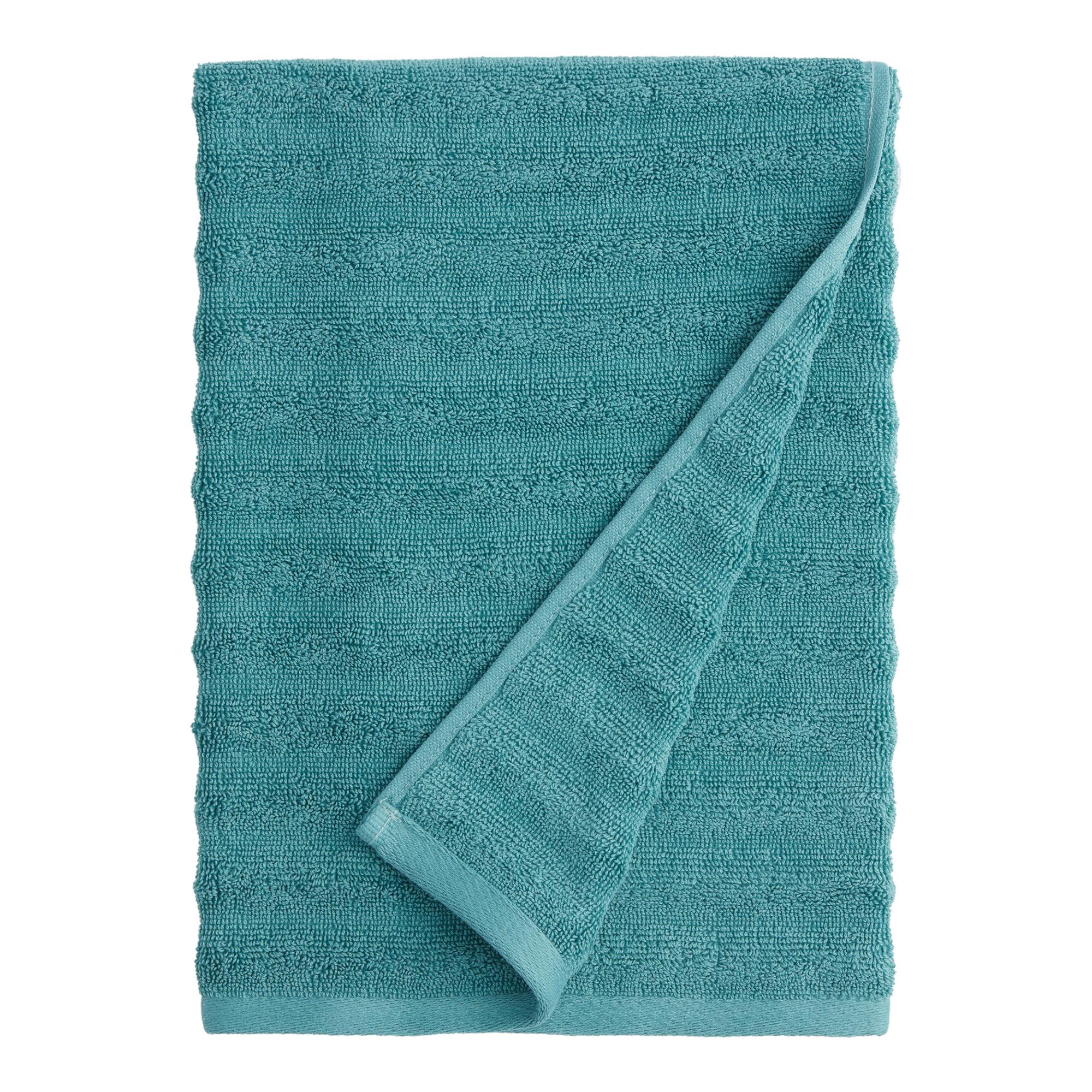 Mineral Blue Sculpted Wave Bath Towel: Yellow by World Market